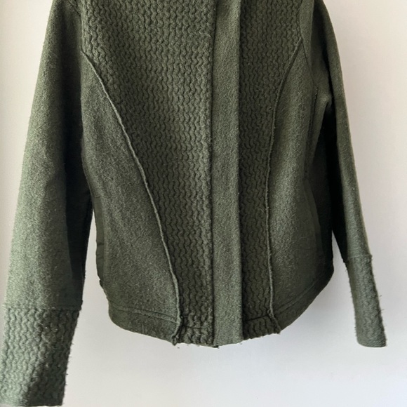 Anthropologie Sparrow | Hunter Green Wool Moto Jacket - Picture 6 of 6